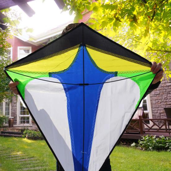 Diamond Kite Eye-catching Easy Installation Polyester Rainbow Outdoor Sports Kite for Children