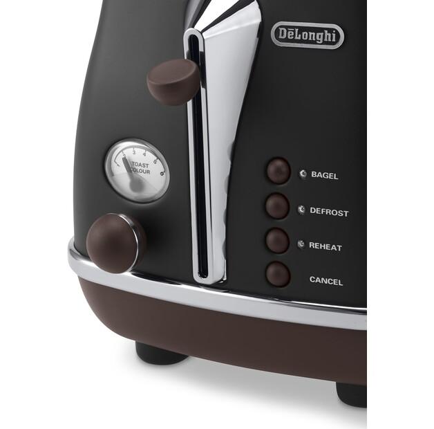 Тостер DeLonghi CTOV 2103.BK Vintage Icona