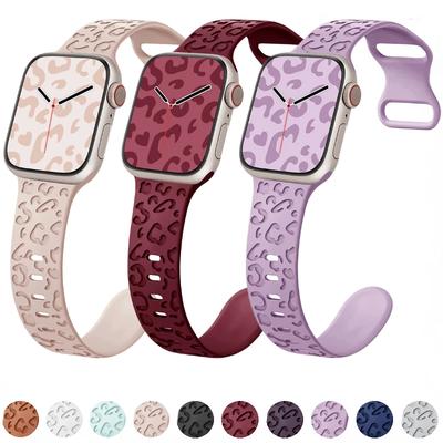 Silicone Strap For Apple Watch 10 9 8 7 45mm 41mm 42mm 46mm Ultra 2 49mm Leopard Print Bracelet Wristband iWatch 6 5 4 SE Correa