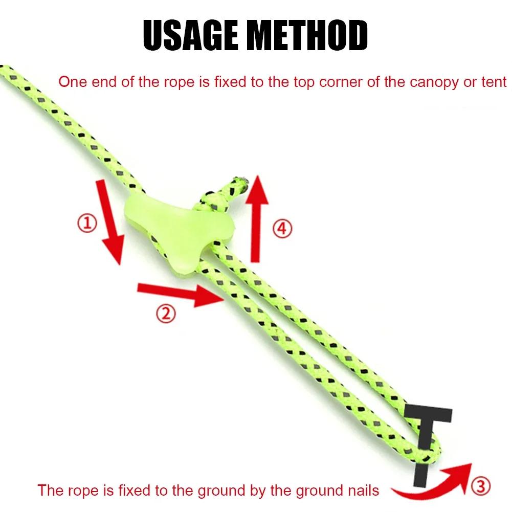 10/20PCS Tent Rope Fastener Adjuster Outdoor Camping Triangle Non-Slip Hiking Rope Buckles Stopper Tools Adjust Rope Accessories