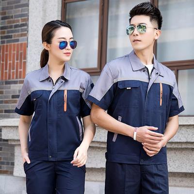 Yaz İçin Nefes Alabilen Polyester-Pamuklu İş Giysisi: İnşaat ve Otomotiv Tamiri İçin Kısa ve Uzun Kollu, Ter Emici, Yansıtıcı Üniforma.