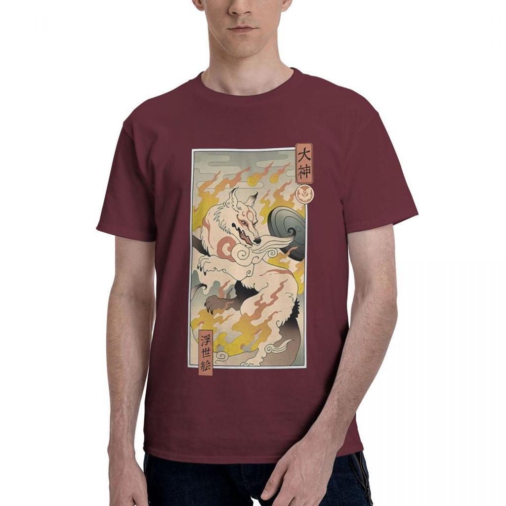 Okami Wolf Of Japan 100 Cotton Casual Breathable Confortable Cute Funny Mens TShirts Funny Gift