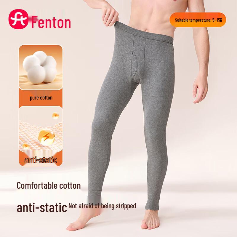 

Fen Teng Men s 100% Cotton Anti-Static Thermal Underwear Pants L