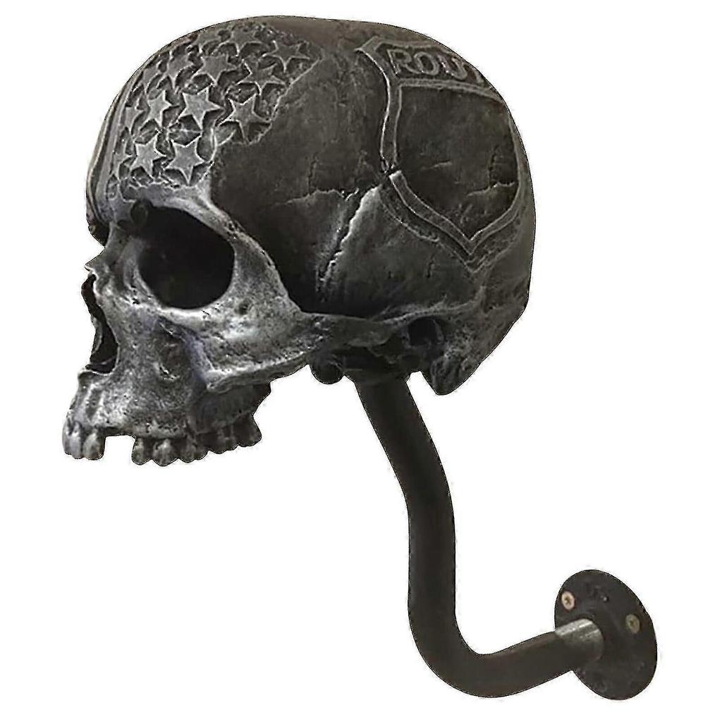 Motorcycle Skull Helmet Holder Wall Mount, Multi-uses Removable Skull/beard Helmet Rack, Resin Crafts Helmet Stand Fk