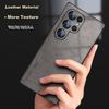 Compatible with Samsung S24 Ultra Phone Case, Shockproof Camera Protection Full Coverage Soft Simple Silicone Outer Casen, Gray Leather Cover