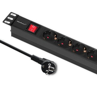 Qoltec Power Strip PDU for 19'' RACK | 1U | 16A | 6xSCHUKO | 2m