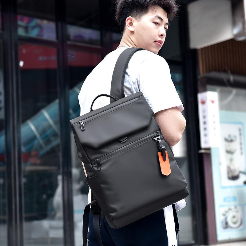Schoolbag new square backpack men's computer bag trendy casual backpack anti-splashing water going out short trip bag