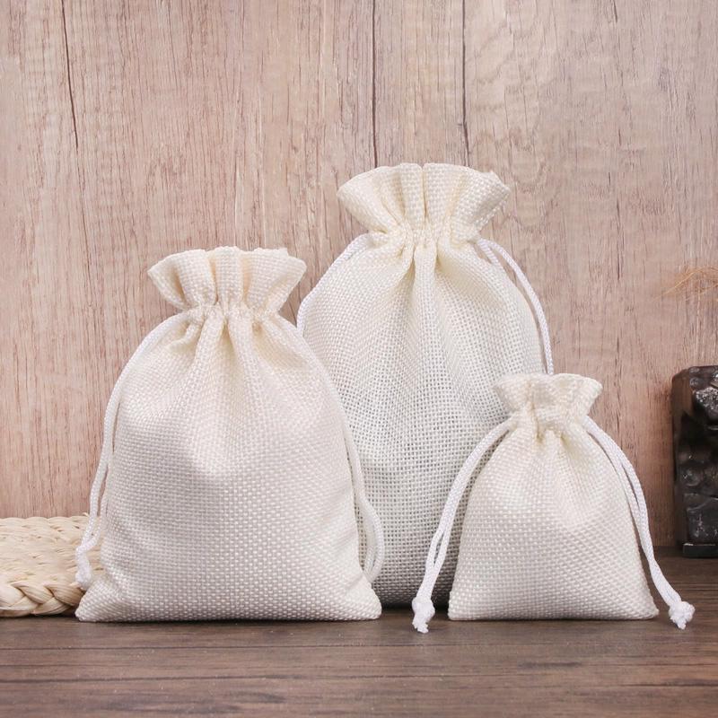 

1PC Storage Bag 7x9/10x14/13x18cm Drawstring Bags Gift Packaging Bags Linen Jute Colorful Hessian Gift L