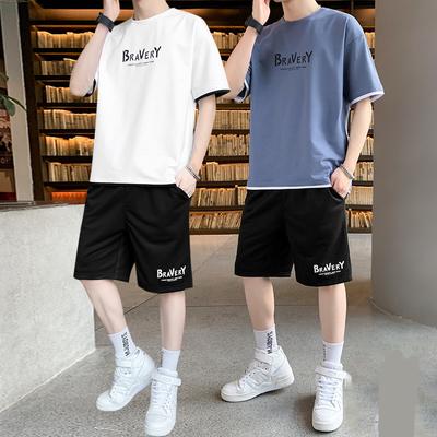 Summer Men's Casual Sports Set Short Sleeved Shorts Set