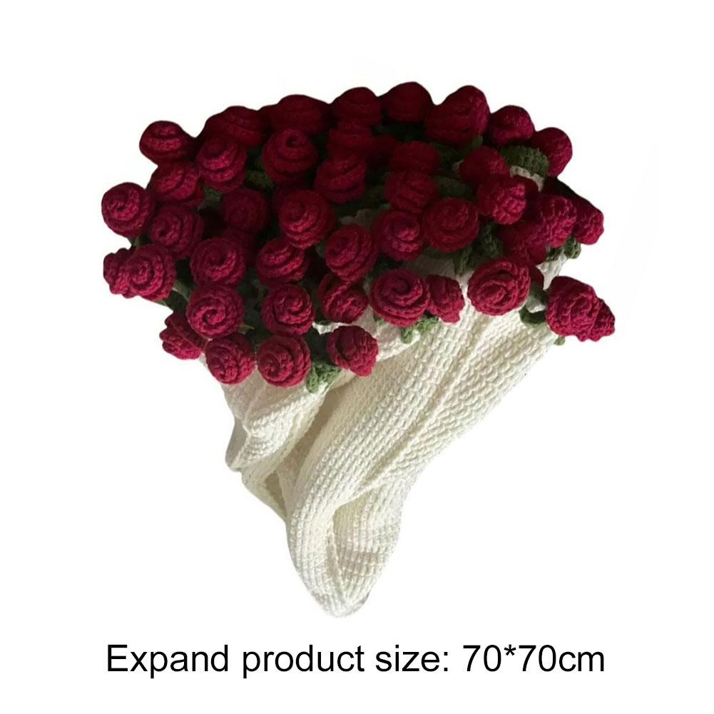Flower Bouquet Blanket DIY Material Package Knitted Blanket Crochet Flower Blanket Birthday Mothers Day Gifts
