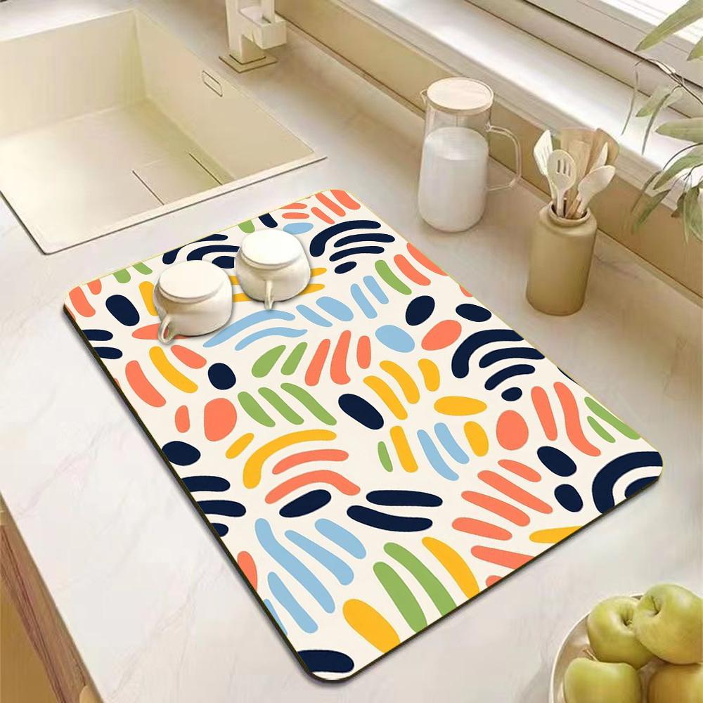 Rubber Drying Pad Non-slip Kitchen Super Absorbent Mat Guard Countertop Protector Kitchen Accessories Coffee Machine Pads