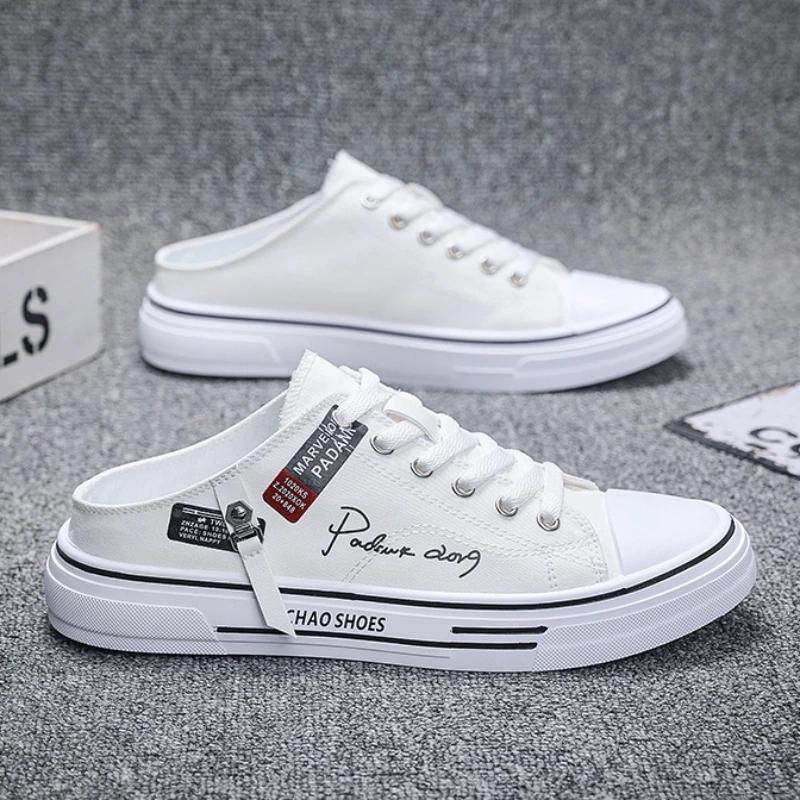 Модные мужские повседневные тапочки. Удобная обувь для ходьбы на толстой подошве. Модные закрытые полуботинки для мужчин. Дышащие универсальные мокасины.