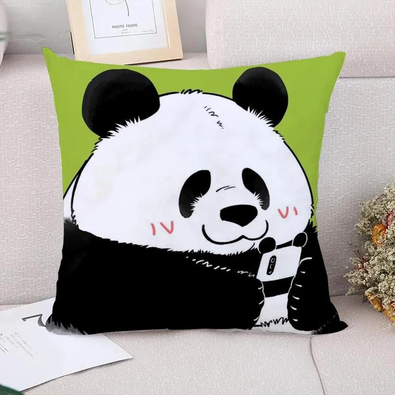 Cute Panda Decorative Pillowcase Living Room Office Home Pillowcase Car Ornaments