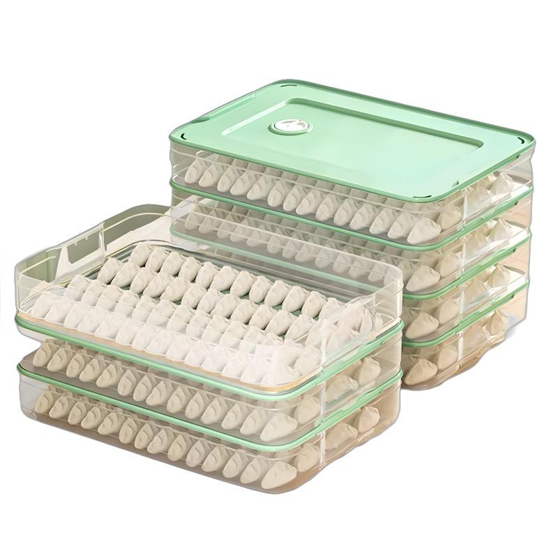 dumpling forming machine Home Food Grade Dumplings, Chaotic Freezing Refrigerator, Egg Preservation Storage Multi-layer with Lid