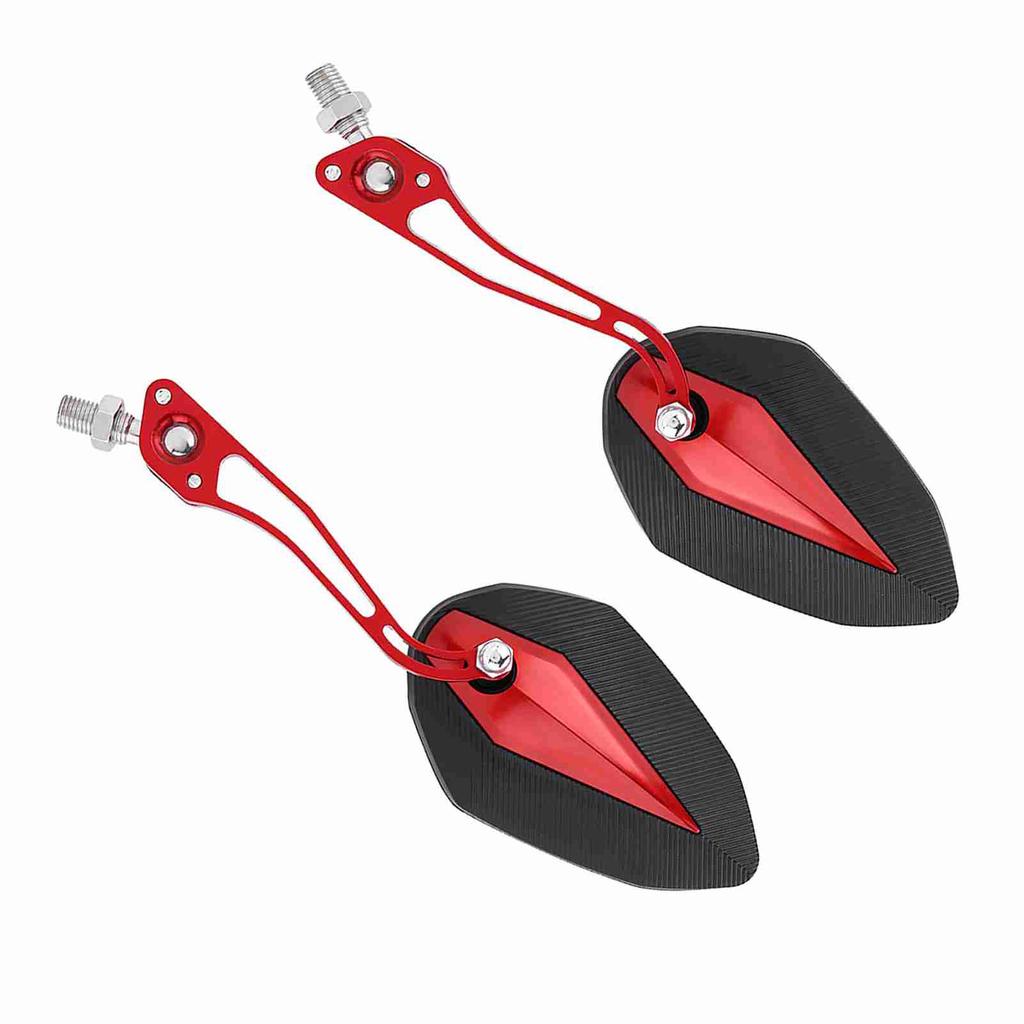 Pair 8mm 10mm Universal Motorbike Scooter Motorcycle Rearview Mirror Rear View Side Mirrors Red
