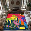 Unique Abstract Area Rug Modern Geometric Floor Mat Living Room Decor Home Accent Carpet Stylish Non-Slip Doormat