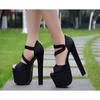 Fashion 2024 New Summer Thick Heels 18cm Hate Sky High Dance Runway Nightclub Super High Heels Platform Female Sandals 16 Cm Model