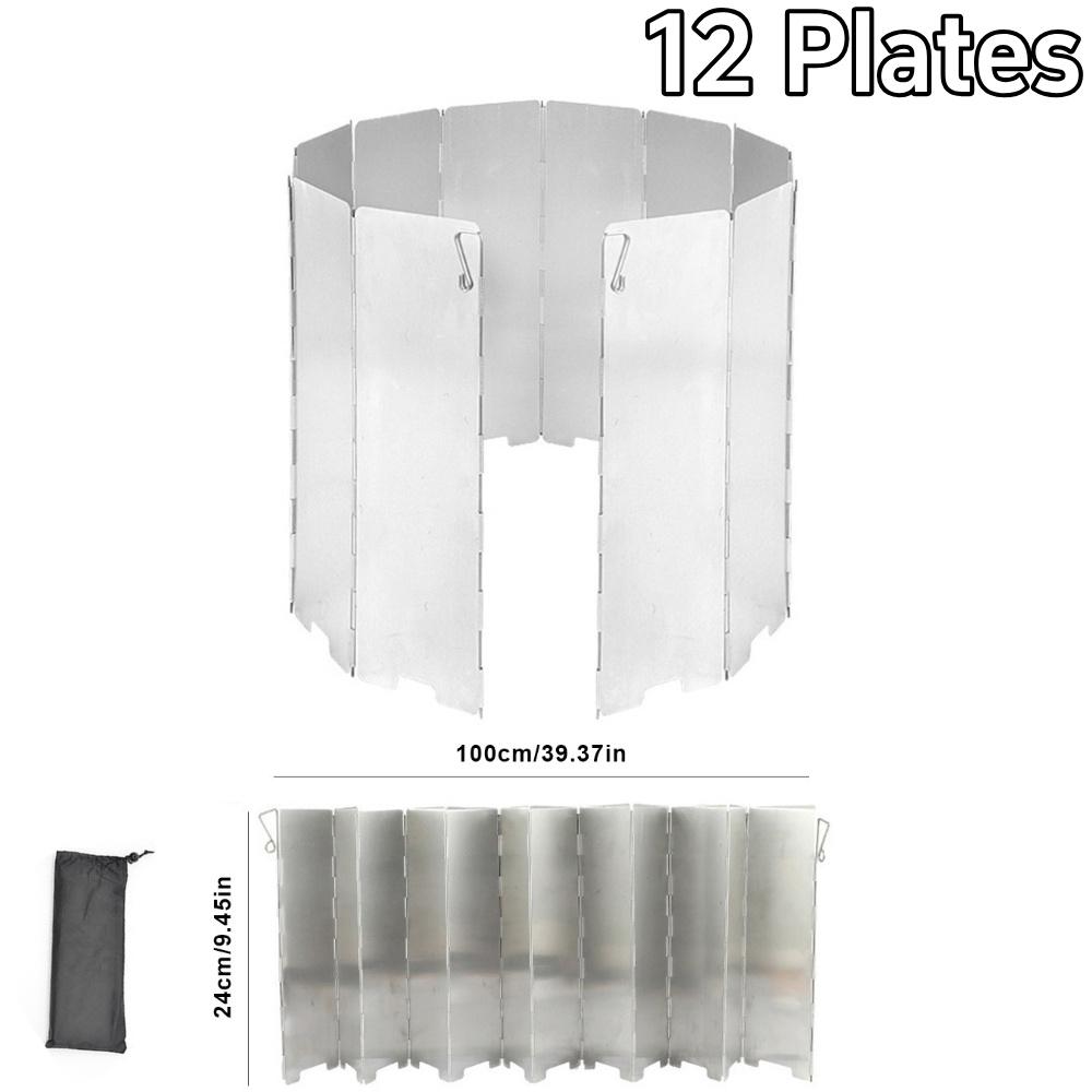 8//9/10/16 Plates Camping Stove Windscreen Aluminum Alloy Folding Stove Windscreen Ultralight Windproof Screen Windshield