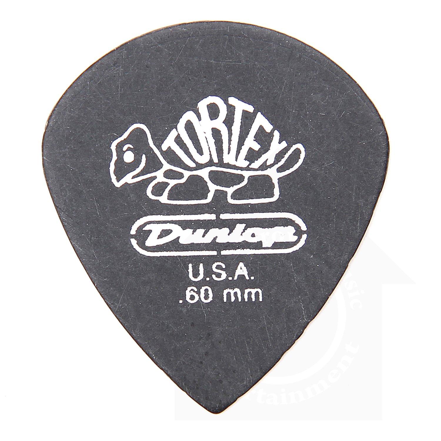

Jim Dunlop Tortex Jazz Pitch Black Picks, 24-Pack, 0.60mm, with Musent Custom Players Picks | 482B060-BLK-24P