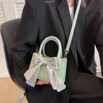 Herbst kleine Tasche Damen Schleife Handtasche 2025 neu modisch ausländischer Stil frisch und einfach Einzel Schulter Umhängetasche Damen Tasche