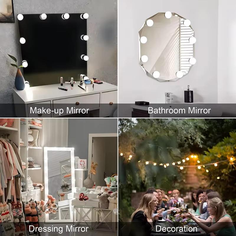 LED Detachable Bulbs Makeup Mirror Lamp USB Power Cosmetic Mirror Light Dressing Table Lighting Dimmable LED Vanity Lights