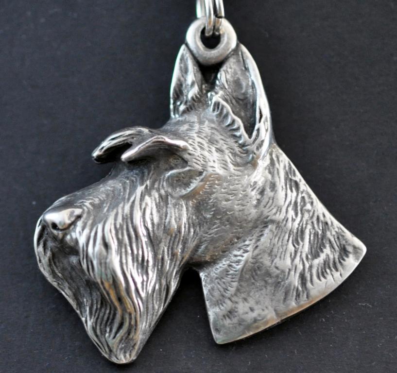 Scottish terrier, Aberdeen Terrier, Scottie - Dog necklace in gift box, silver-plated locket for dog fan, striking pendant by Art-Dog brand