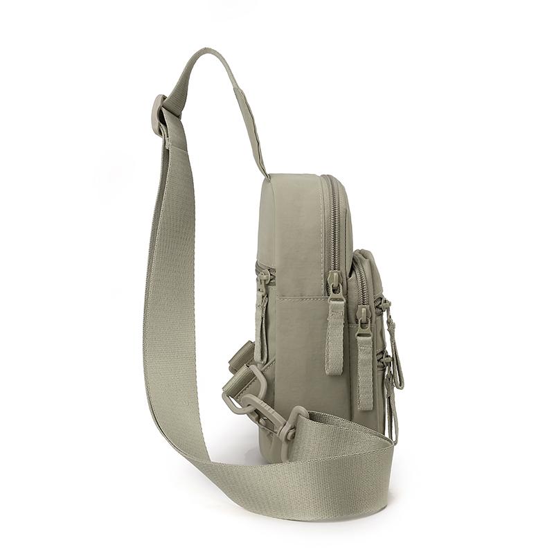 Outdoor Multi-Compartment Men's Chest Bag Solid Color Crossbody Bag
