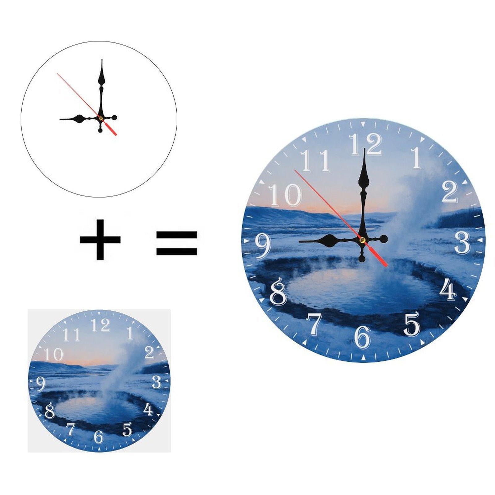 25x25cm Custom Wood Wall Clock with Oversized Bold Numerals (White,10 inch(25.40cm))