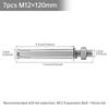 7 Stück M12x120mm 304 Edelstahl Schwerlast-Expansionsbolzen - Sechskopf Betonanker-Set für Wand/Mauerwerk, Korrosionsbeständig Außen