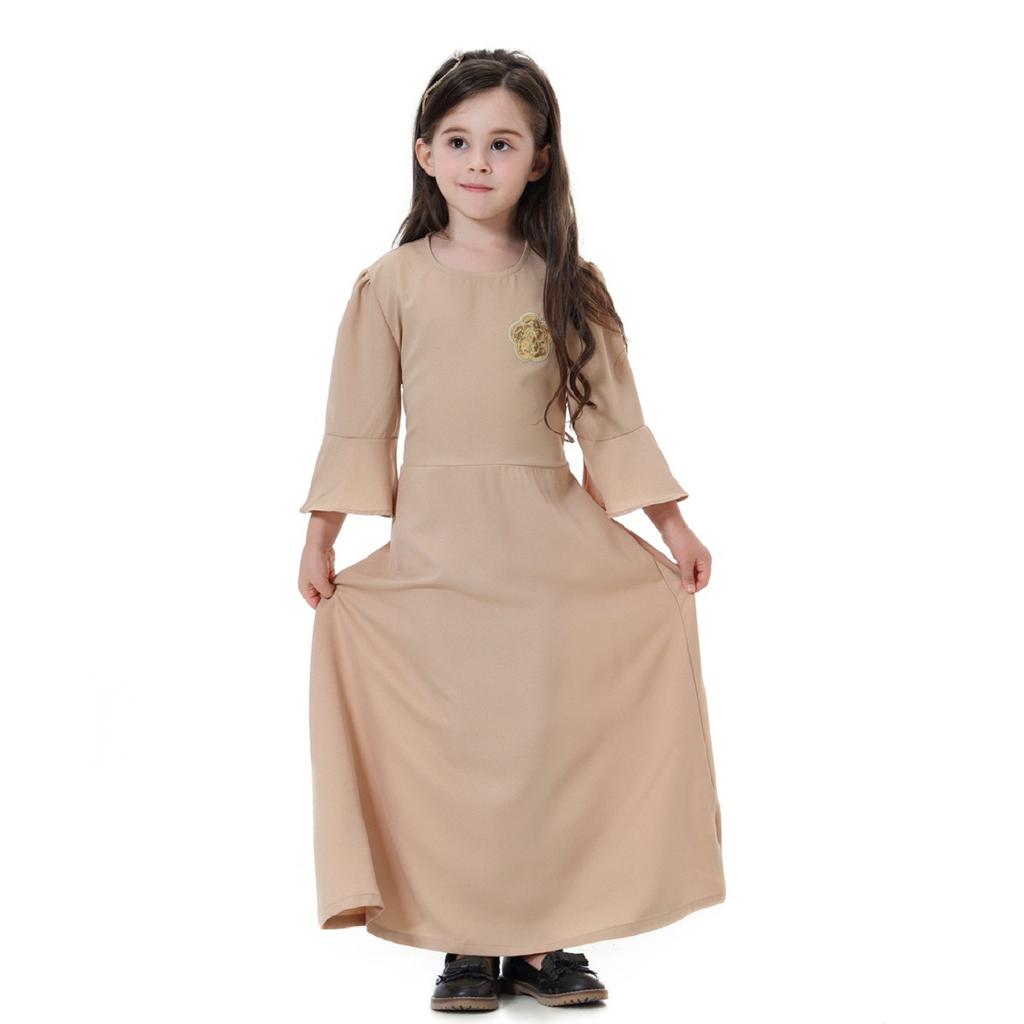 Schweiß muslimische Mädchen Kleid Kinder Kinder islamische Kleidung Dubai Langarm Kleider