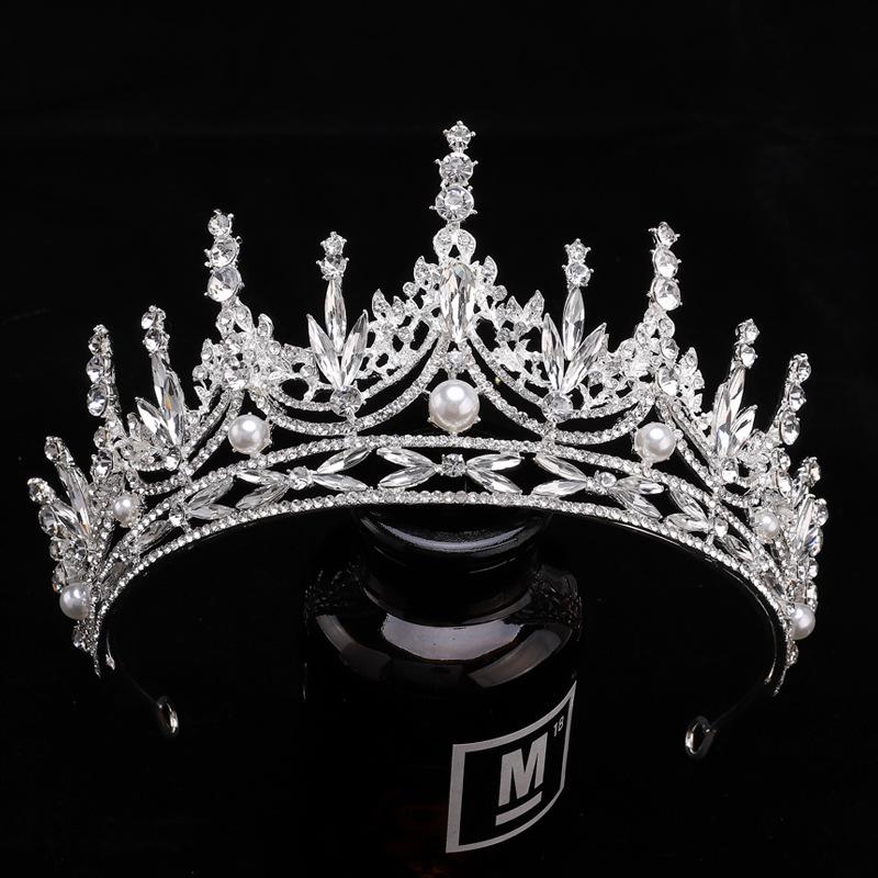 

Korean Style Zircon Rhinestone Bridal Crown Headdress for Women