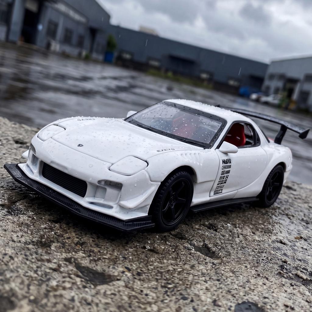 JDM 1:32 Mazda RX7 RX-7 FD3S Track Modified Sports Car Alloy Sports Car Model Diecast Metal Track Racing Car Vehicles Model Gift