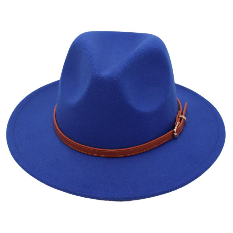 Boucle de ceinture simple chapeau haut de forme pour enfants Chapeau en feutre Parent-Enfant Décontracté Chapeau en laine Chapeau Jazz Classique Pour Hommes Et Femmes