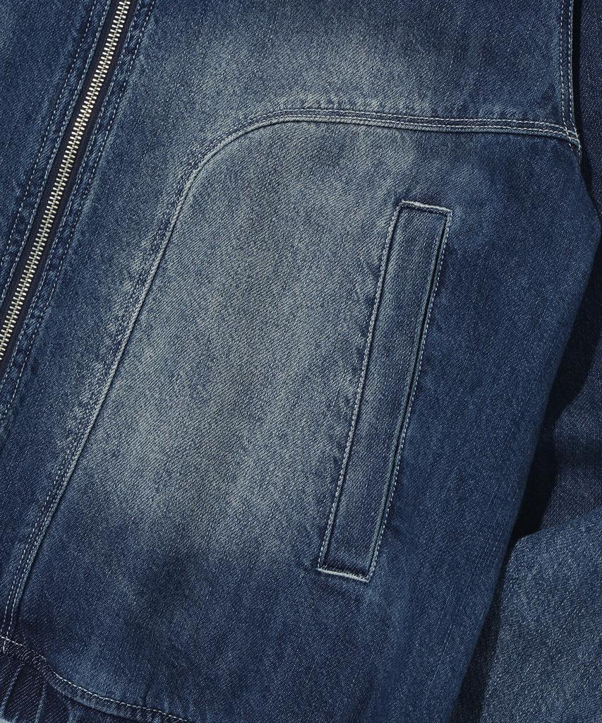 Annoyed Cut Brushed Denim Zip-Up Hoodie Lq1Ju032_Indigo