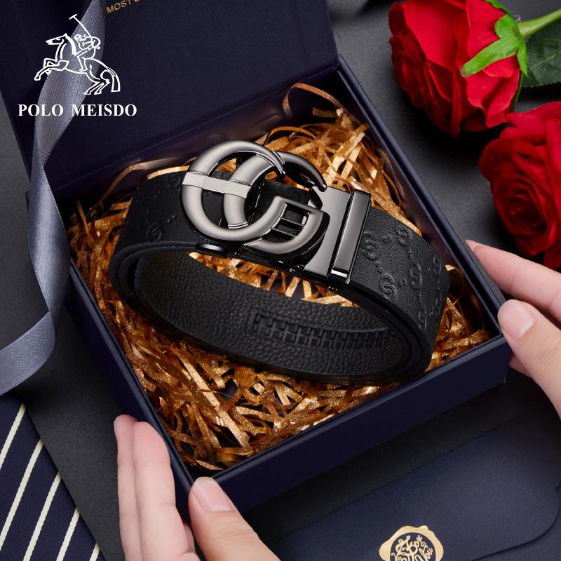 

Men s Reversible Top Grain Cowhide Leather Belt with Automatic Buckle and Gift Box 110 cm