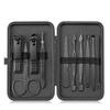 Black Stainless Steel Nail Clipper Set with Dead Skin Nippers, Pedicure Knife, and Blackhead Needle.