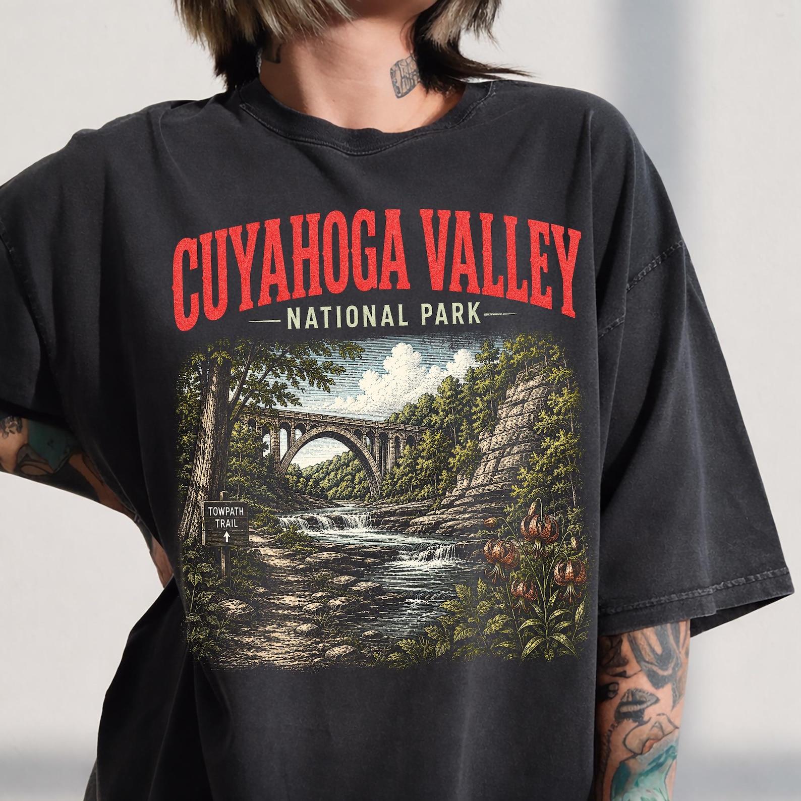 Cuyahoga Valley National Park Shirt, Vintage Ohio Nature Graphic Tee, Scenic Waterfall Hiking Apparel, Outdoor Adventure Gift 3XL