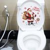 Santa Claus Gift Bag Snowflake Bathroom and Toilet Decoration Stickers for The Washroom
