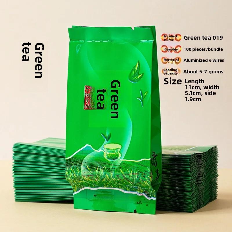 Green Tea Small Bubble Bag Printing Dragon Well Biluochun Jasmine Tea Packaging Bag Snack Subpackage Bag Dingsheng