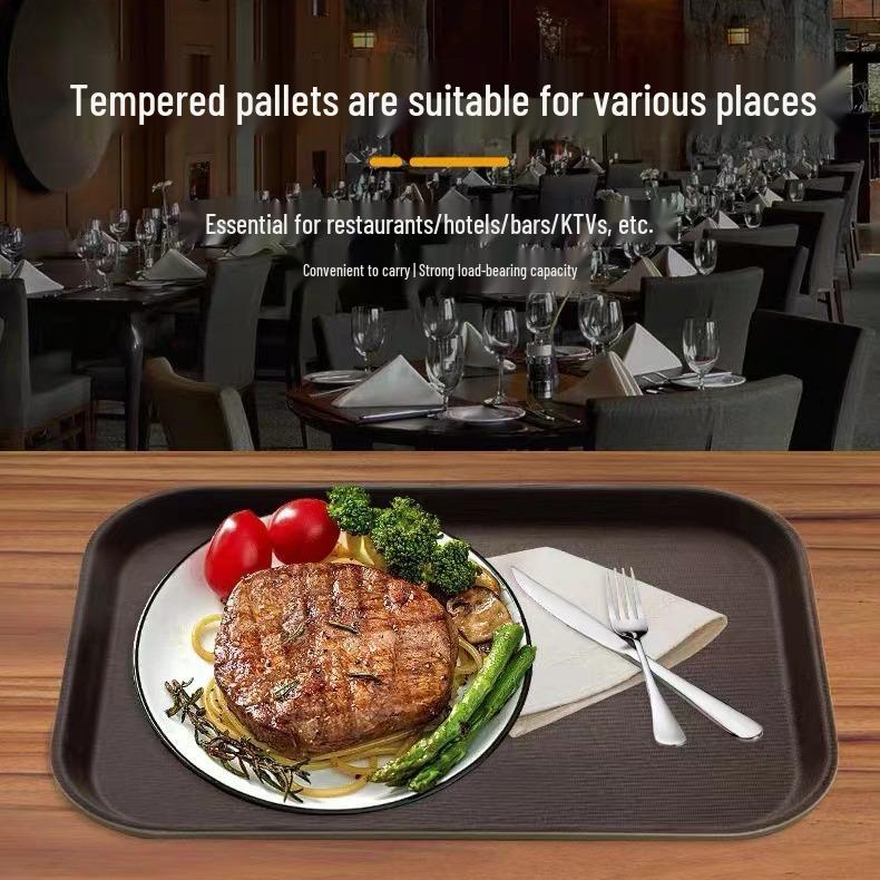 Non-slip Rectangular Plastic Serving Tray - Round Model for Restaurants, Hotels, and KTVs
