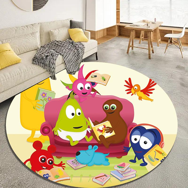 Babblarna Round Area Rug,Carpet Rug for Living Room Bedroom Sofa Playroom Decor,Non-slip Floor Mat28