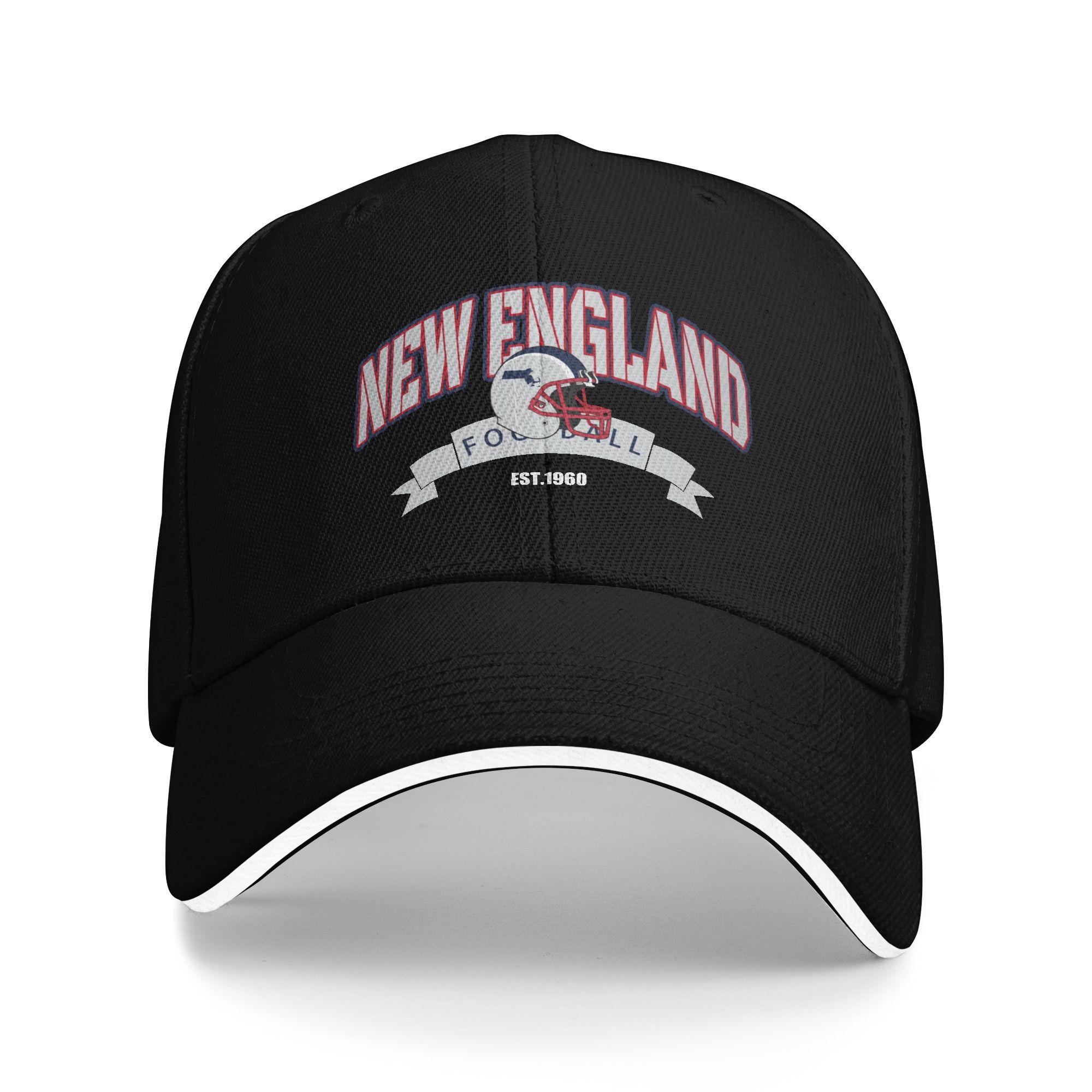 1pc of New England Supporters Football Cap, City Supporters Baseball Hat, Adjustable Unisex Vintage Fan Cap One Size чёрный