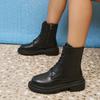 Fashionable Newstyle Comfortable Wear-Resistant Anti Slip Women'S Boots Winter Solid Color Elegant Lace Up Casual Mid-Tube Boots