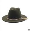European and American fashion new chain jazz hat autumn and winter eaves fashion woolen top hat