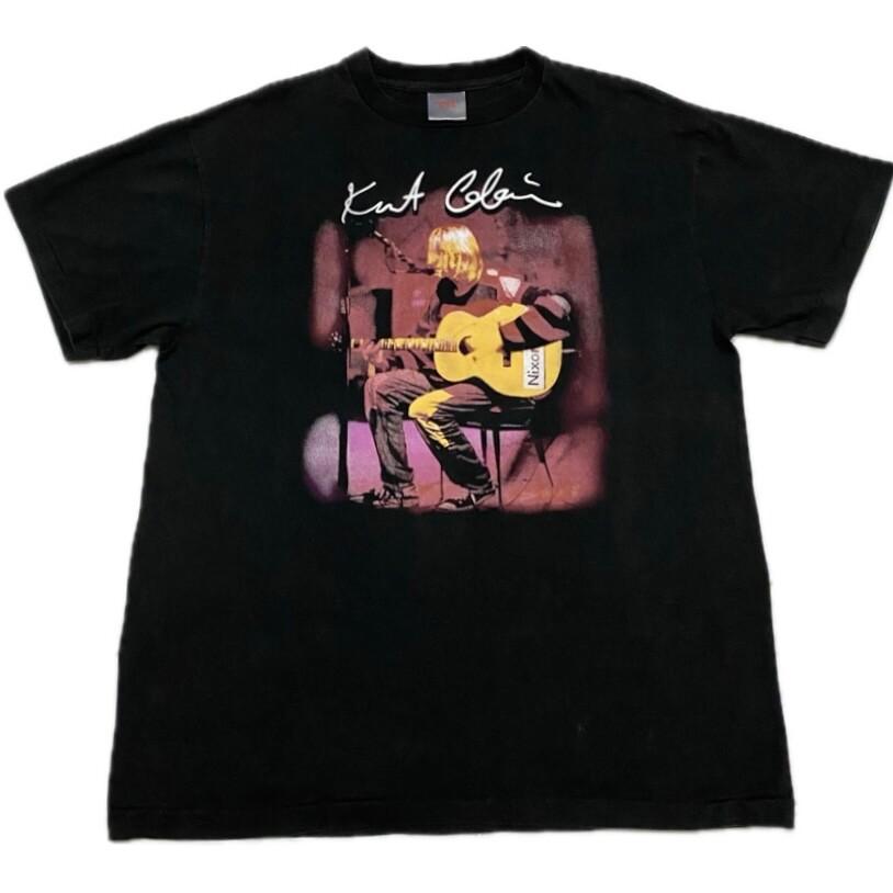 VINTAGE KURT COBAIN MTV UNPLUGGED CONCERT 1990s Nirvana Band XL T-Shirt REPRINT L