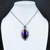Amethyst Pendant Gemstone Jewelry, 999 Copper Wire Wrapped Pendant, Gift For Women Handmade Pendant