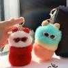 Niedliche bunte Plüschraupen Schlüsselanhänger mit Sonnenbrille Weicher Kaninchenfell Tier Pompon Anhänger Mit Schlüsselringen Für Damen Handtasche