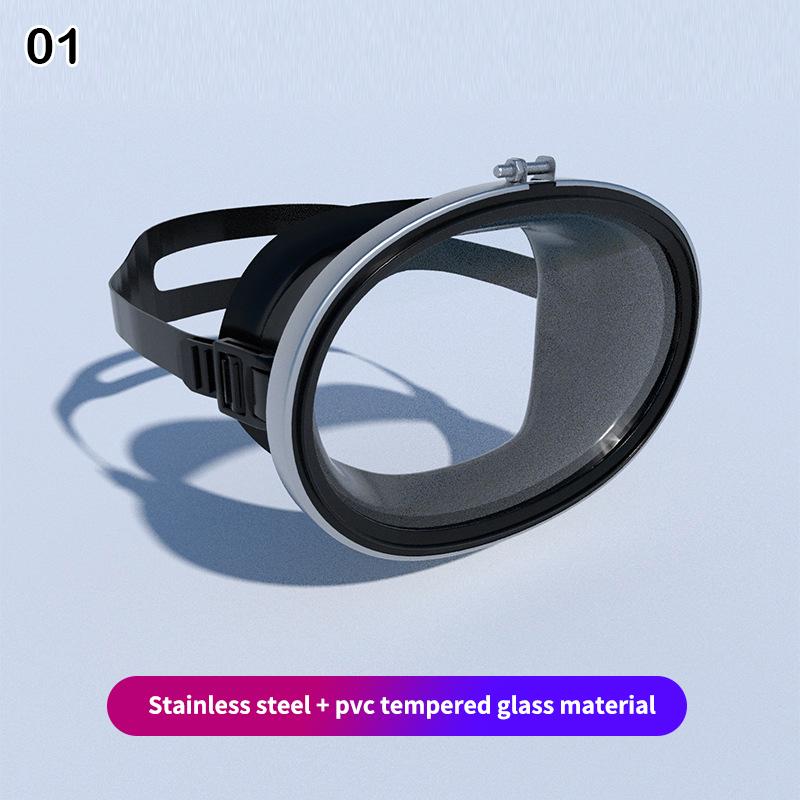 Oval Diving Mask Single Lens Scubas Mask Panoramic Wide View Tempered Glass Lens Freediving Water Mask For Underwater Adventures