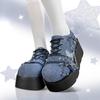 Damenschuhe Punk Metallkette Plateau-Stiefeletten 2026 Herbst Dicke Sohle Denim-Stiefel Damen Schwarz Gothic Lolita Schuhe