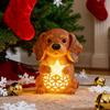 Christmas Night Light Cute Dog Figurines LED Night Light Holiday Decor For Living Room Bedside Table Desk Shelf Entryway Nursery